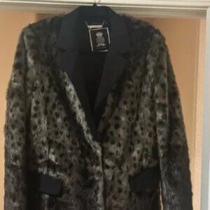 JUICY COUTURE LOS ANGELES Faux Animal Print Wool Blend Ombré Coat.‎ Size Medium.